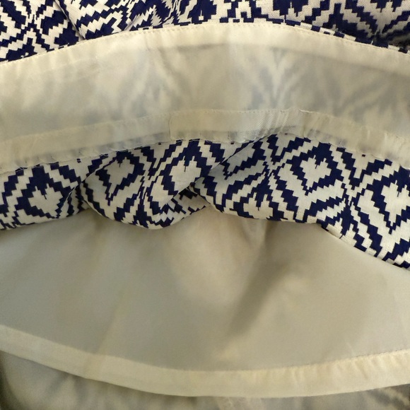 NWT - J. Crew Blue and White Ikat Patterned A-Line Skirt - Picture 3 of 8